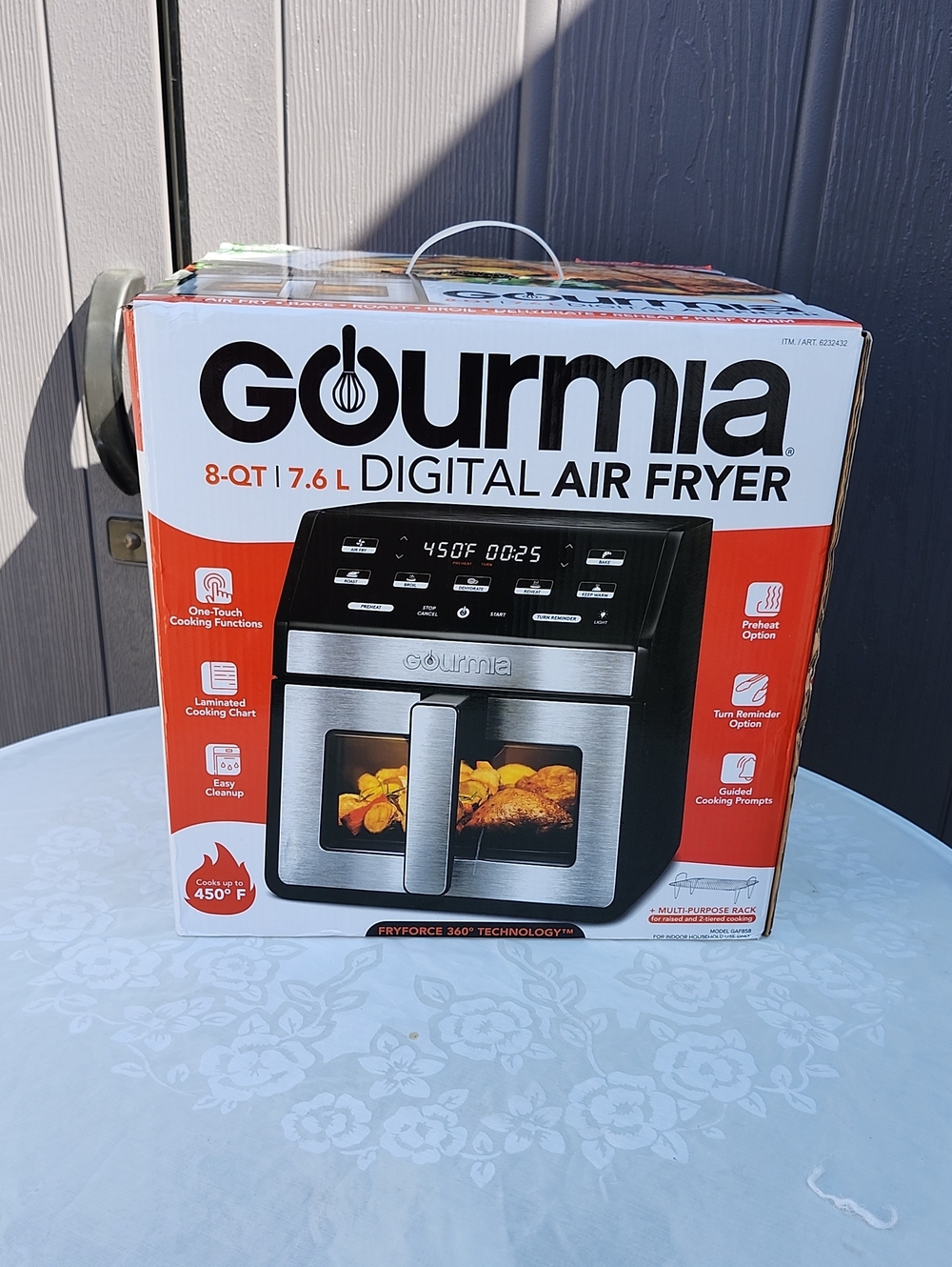 Gourmia 8-Quart Digital Air Fryer — Stainless & Black
